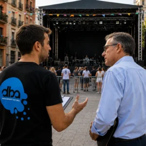 Trabajador ayuntamiento charla con empleado de DBA