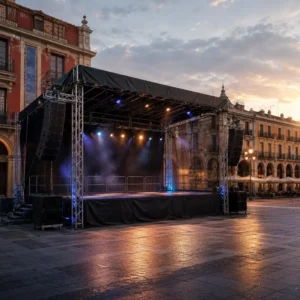 Gran escenario cubierto para conciertos
