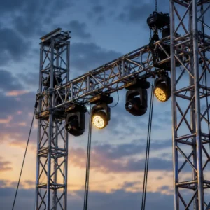 Torres de iluminación con focos robotizados